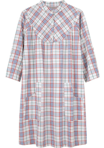 Plaid Gathered Yoke Dress