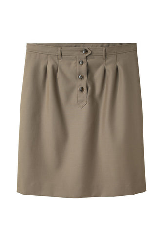 Pleated Gabardine Skirt