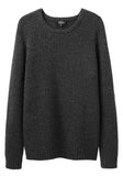 Ribbed Round Collar Pullover