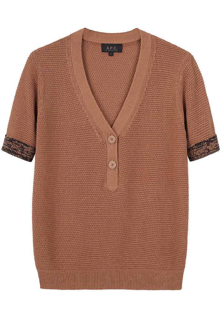Short Sleeved Purl Sweater