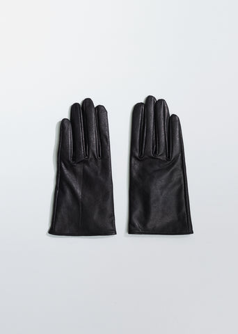 Short Leather Fitted Gloves