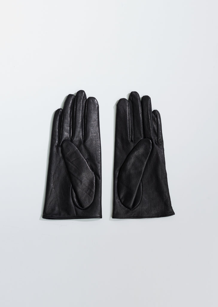 Short Leather Fitted Gloves