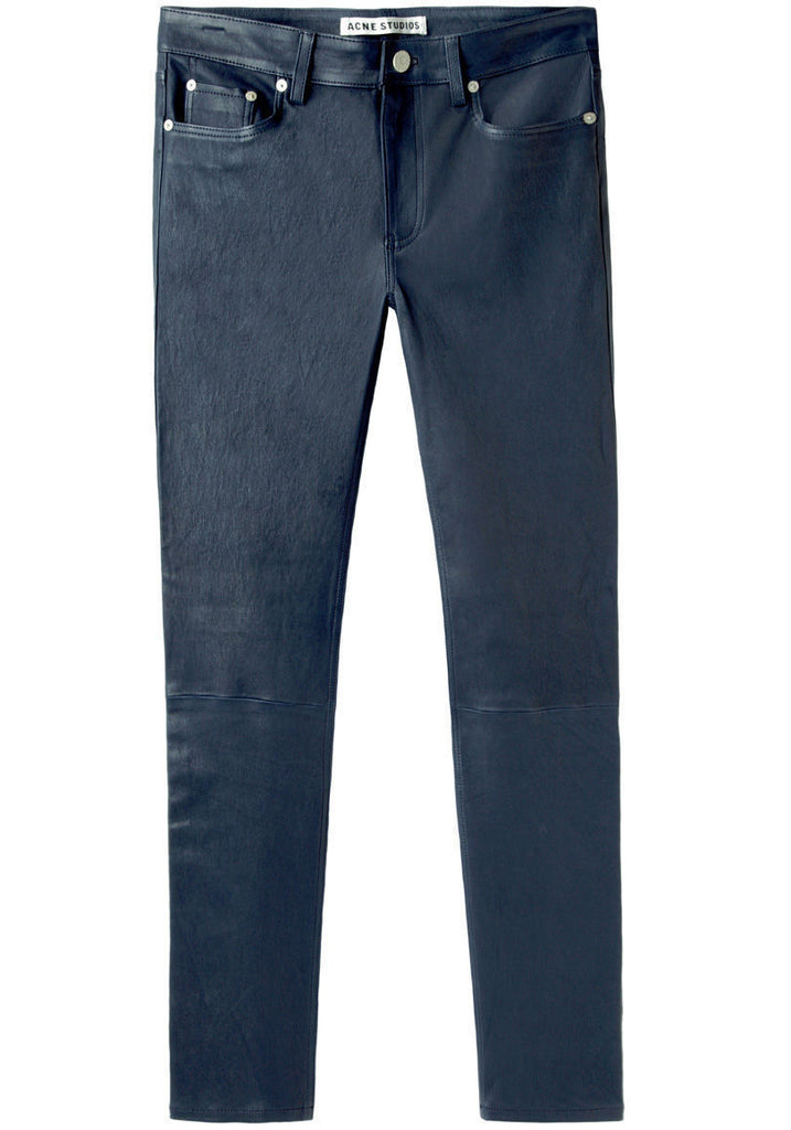 Skin 5 Dusty Blue Leather Pants