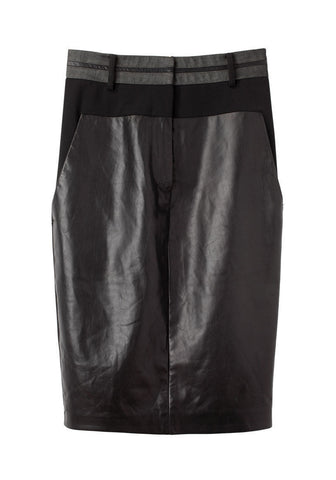 Leather Panel Skirt