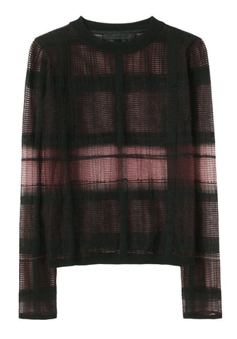 Plaid Trompe L'Oeil Pullover