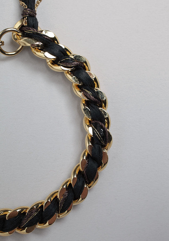 Leather & Silk Chain Bracelet