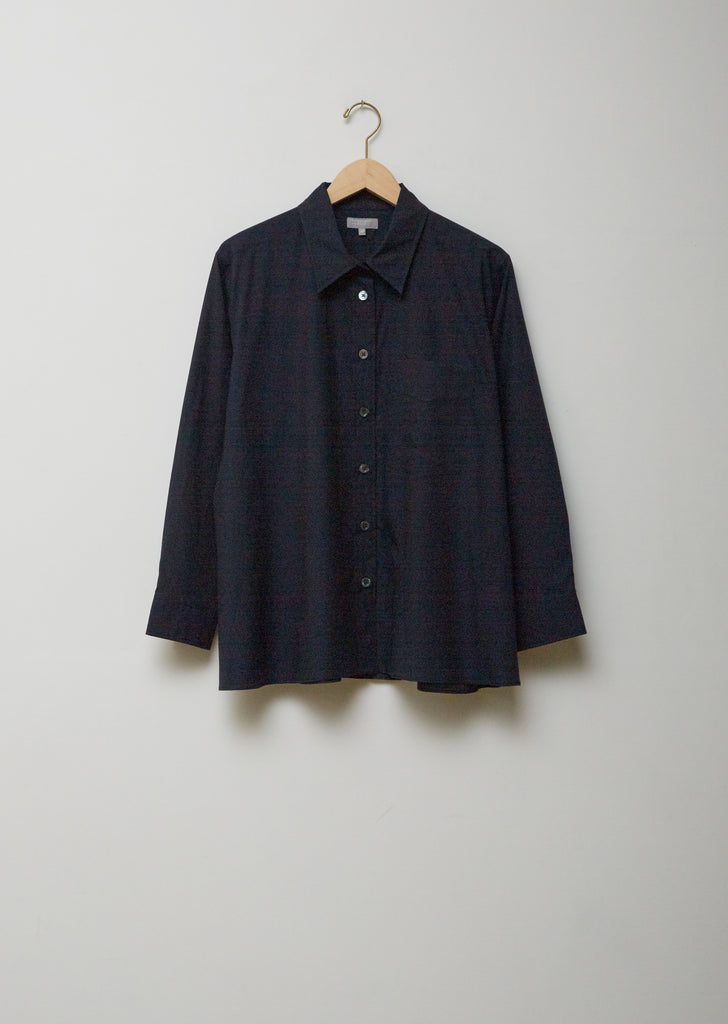 Navy Cotton Washed Swing Shirt