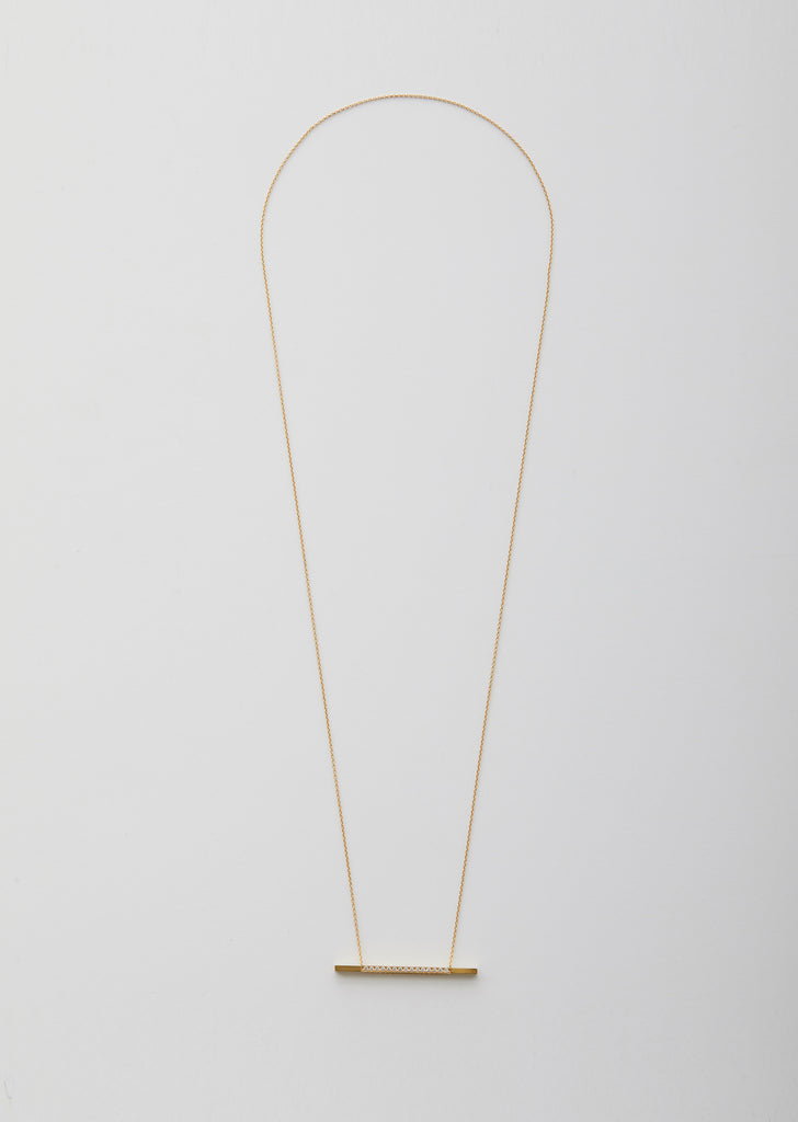 18K Bar Necklace 05 with Diamond — 750mm