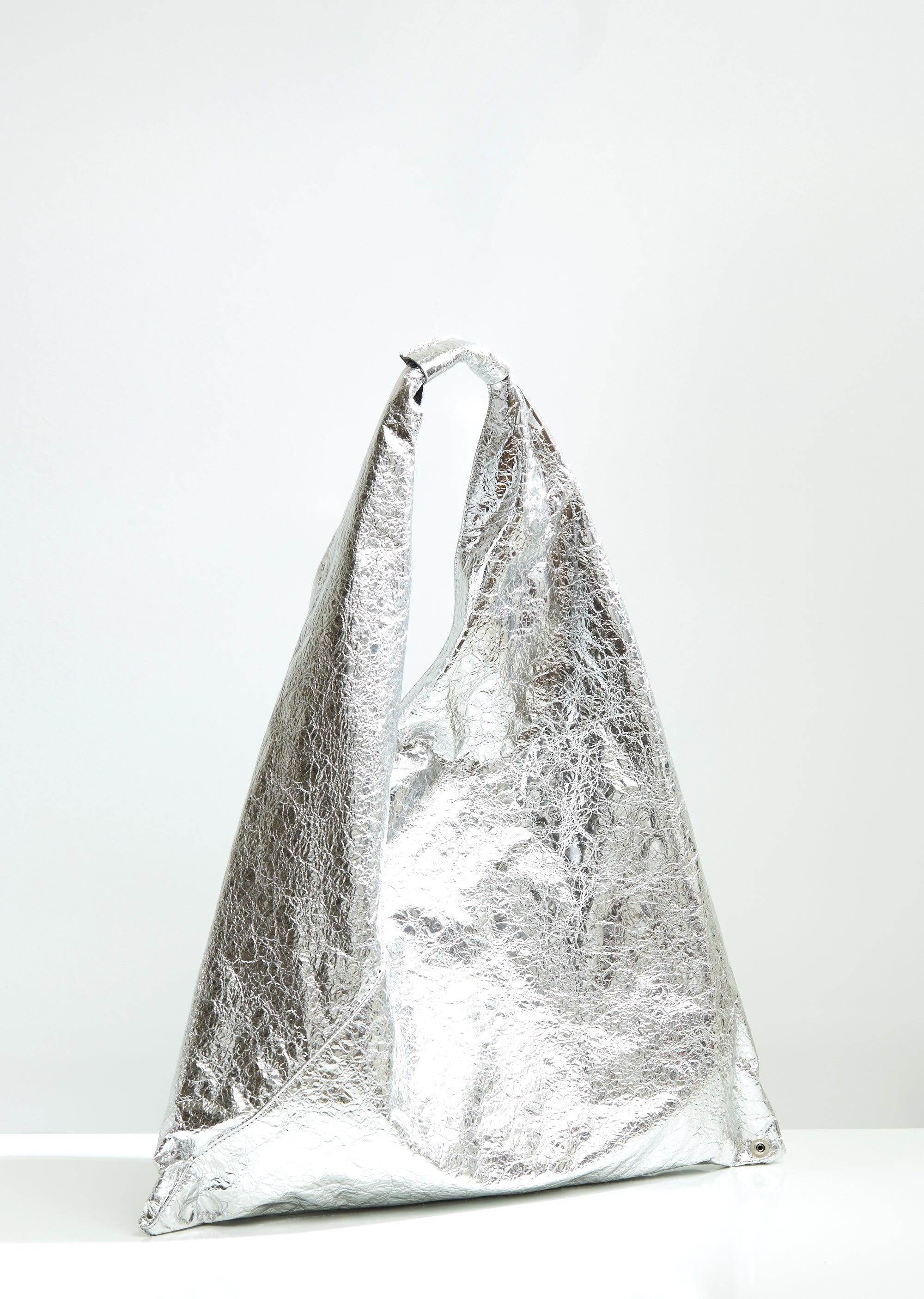 Foiled Silver Triangle Bag by MM6 Maison Margiela– La Garçonne