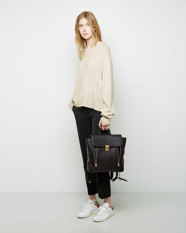 3.1 phillip lim cream leather pashli backpack Mini Satchel Featuring detachable shoulder strap double top handles exterior zipper gussets to create a fan silhouette and internal zip pocket Pashli Backpack La Garonne