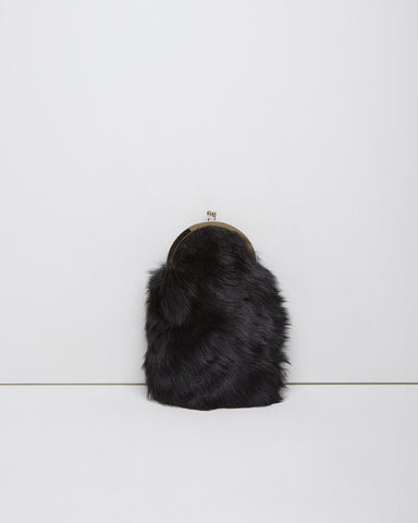 Shearling Kisslock Purse