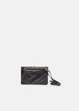 Leather Double Clasp Pochette Mini Bag
