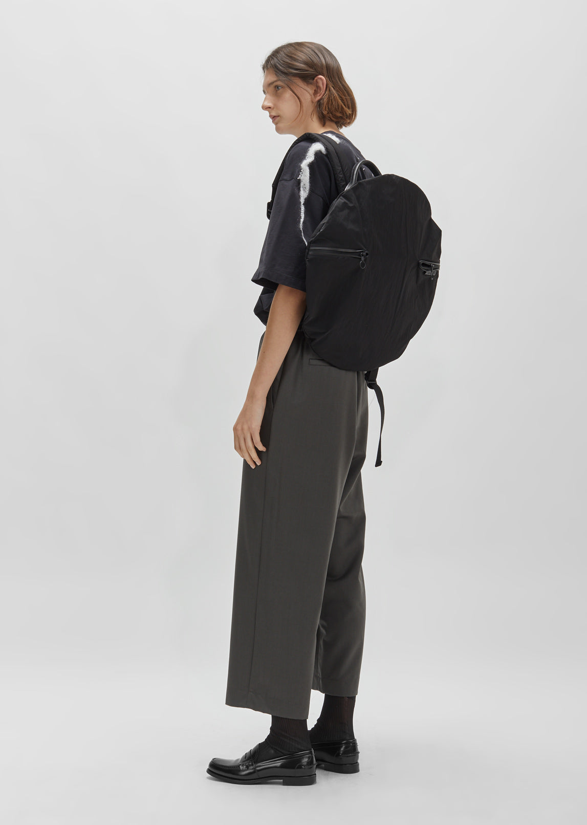 cote et ciel leather backpack Cote & Ciel Round Rucksac by Y's- La Garçonne