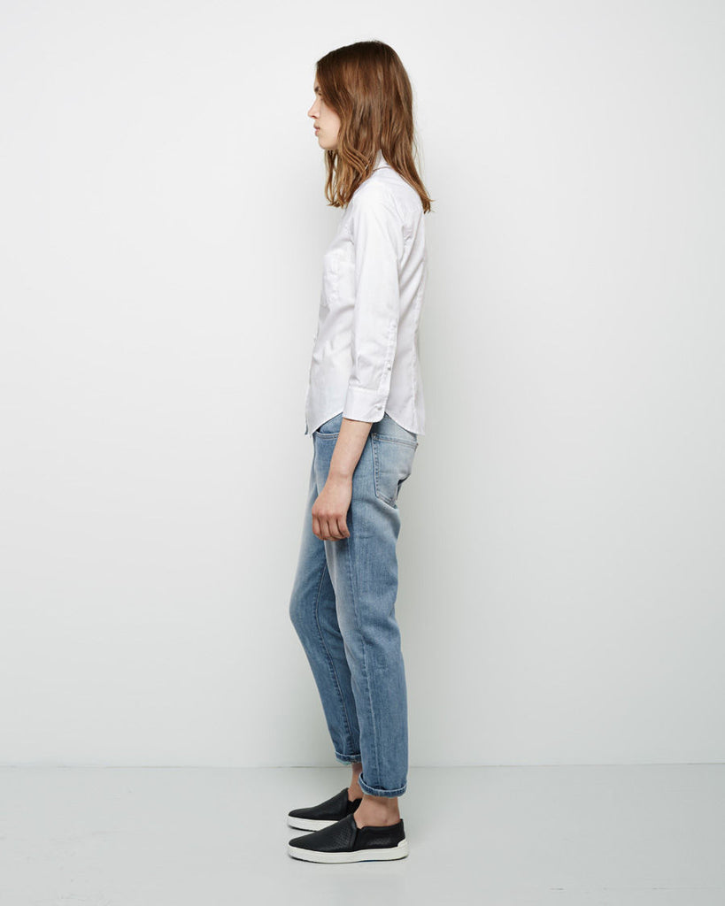 Cropped Sleeve Pique Shirt