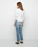 Cropped Sleeve Pique Shirt