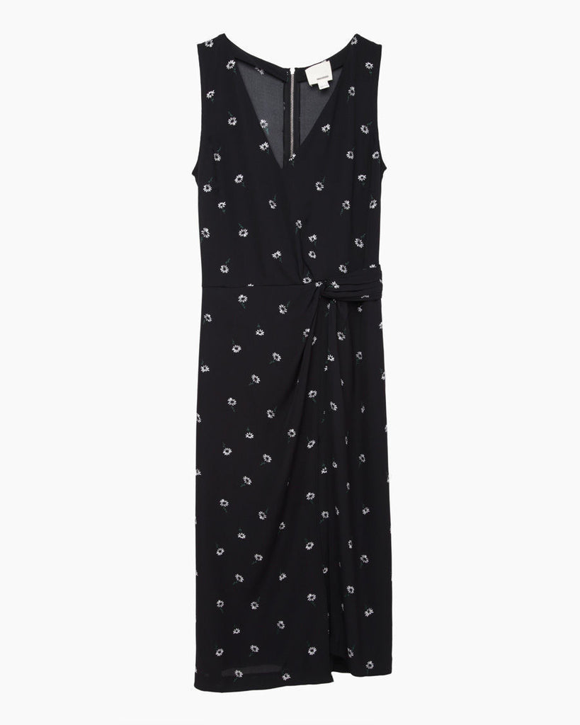 Daisy Embroidered Wrap Dress