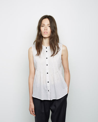 Pin Tucked Polka Dot Top