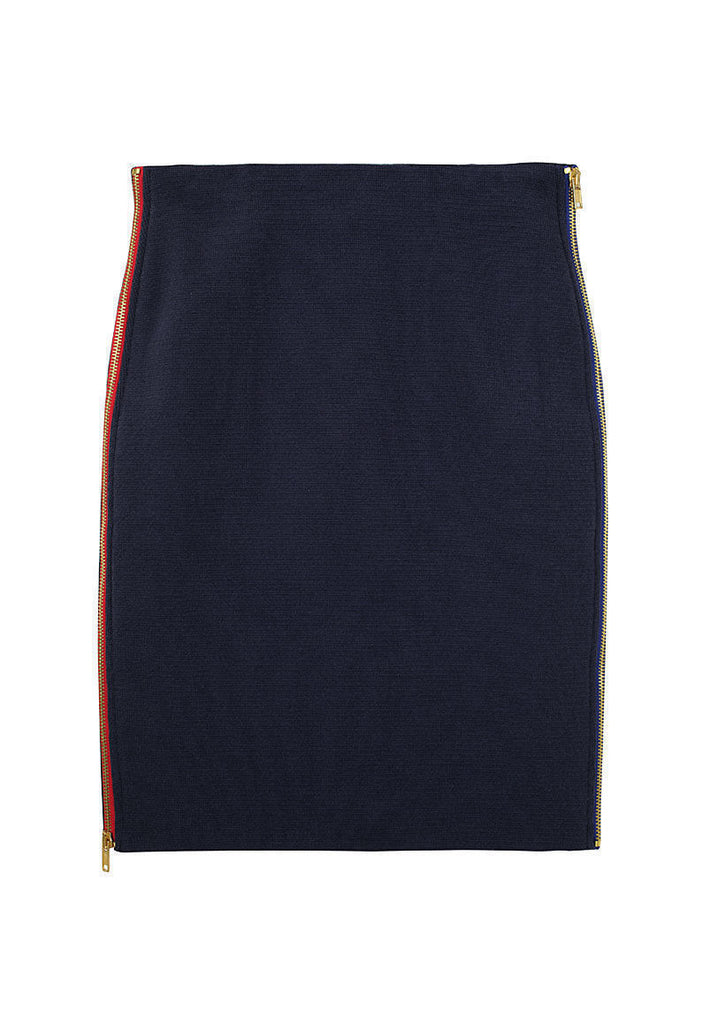 Knit & Zip Pencil Skirt