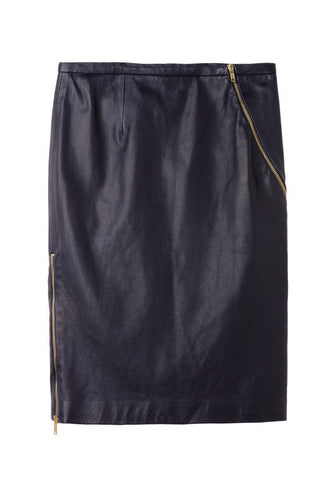 Leather Zip Skirt