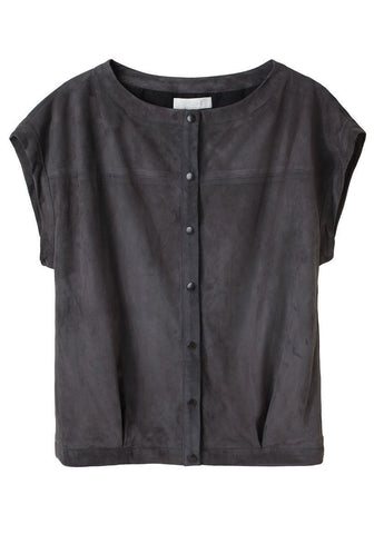 Button Front Suede Shirt