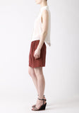 Pleated Silk Mini Skirt