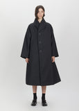 Quilted Wool Polyester Long Coat