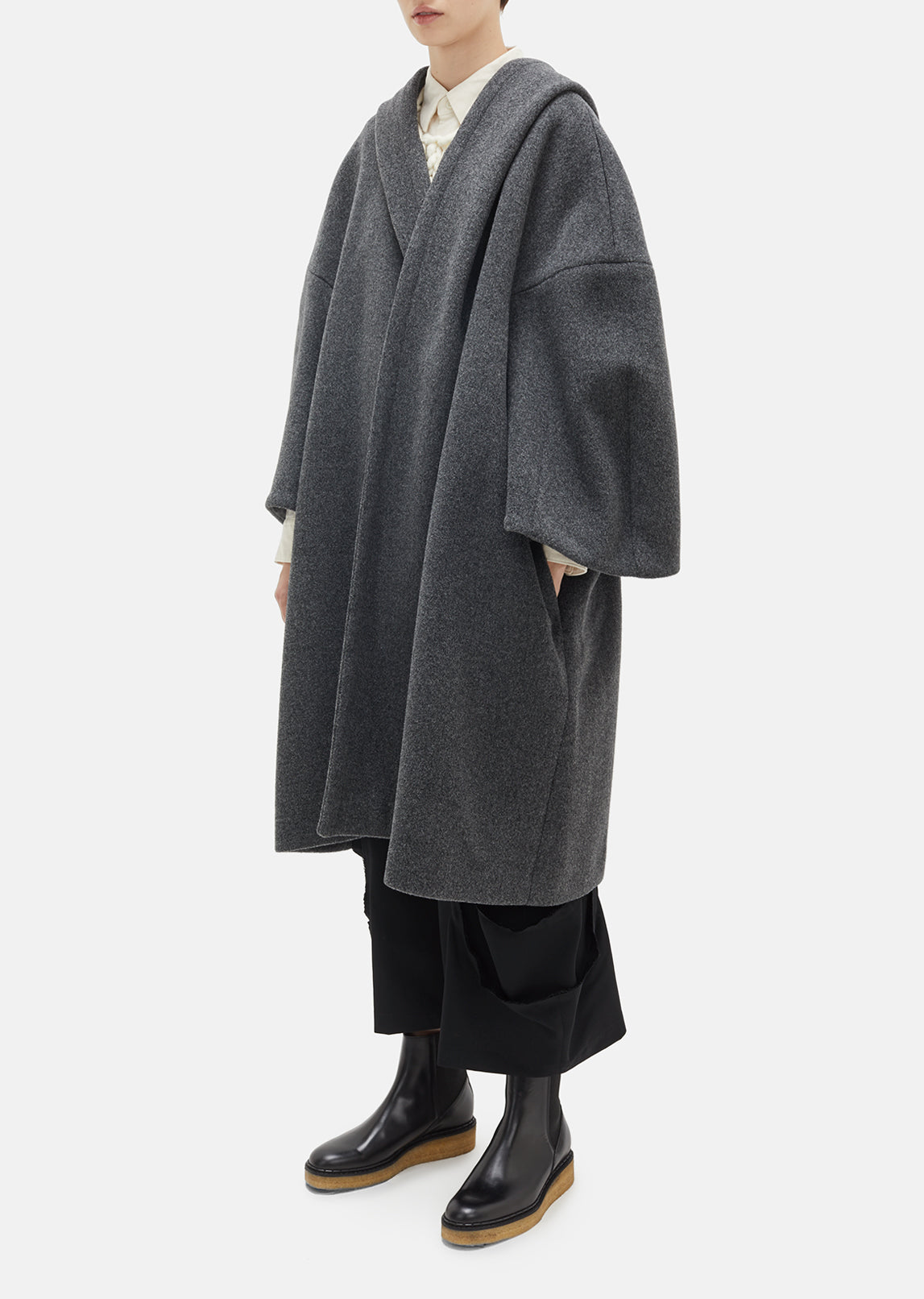 Wool Melton Coat by Comme des Garçons Comme des Garçons - La Garçonne