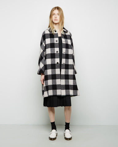 Buffalo Check Wool Coat