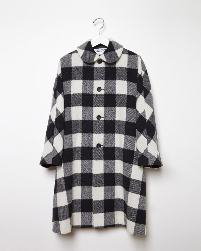 Buffalo Check Wool Coat