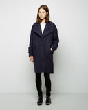 Crushed Wool Cocoon Coat
