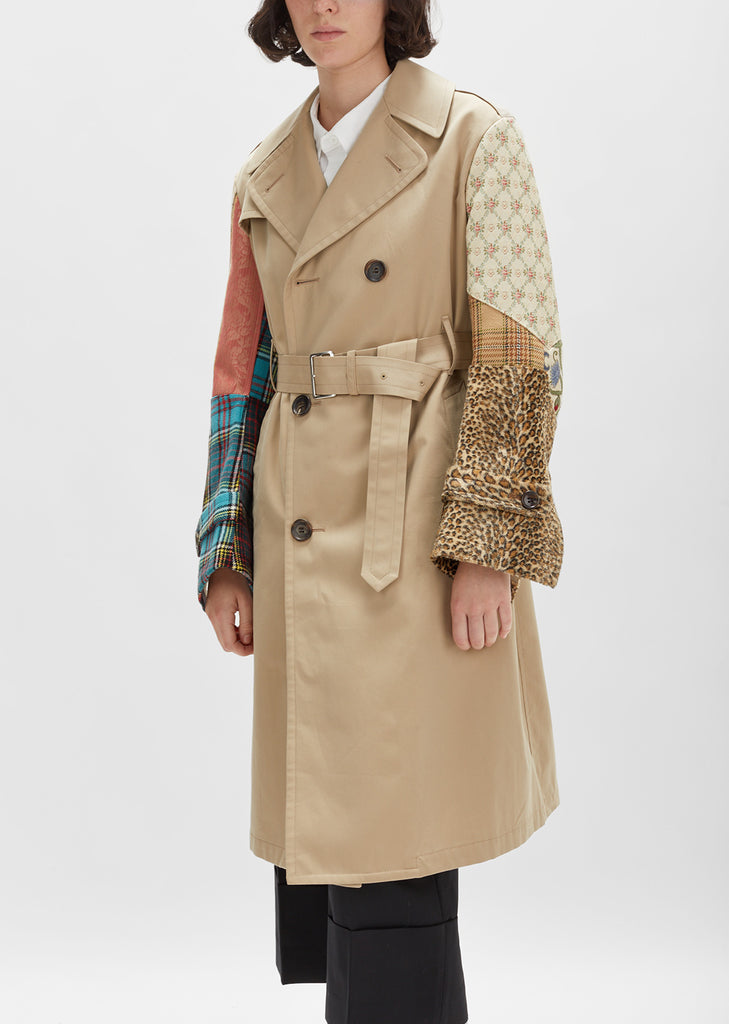 Cotton Patchwork Trench Coat