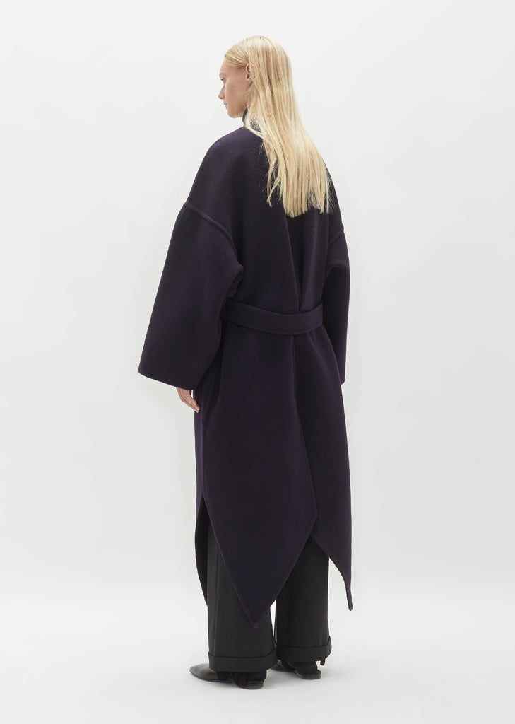 Pointed Hem Double Face Coat