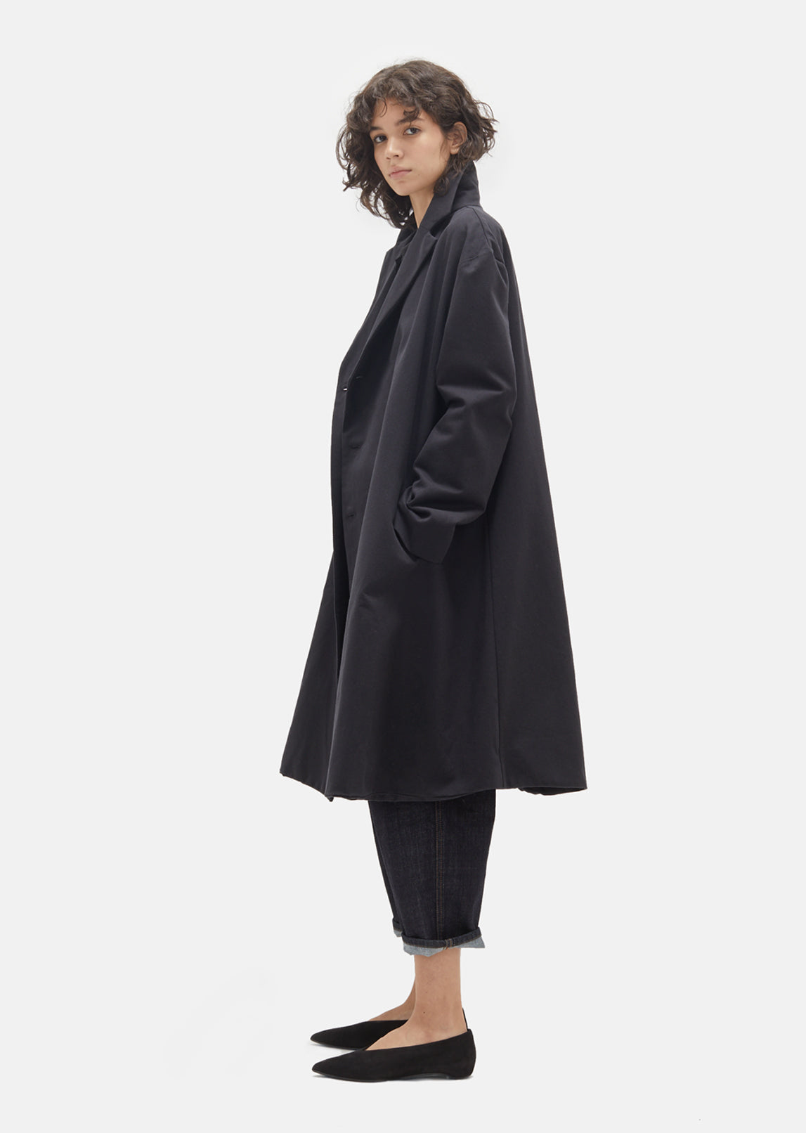 Unisex Black Denim Coat by Le Vestiaire de Jeanne- La Garçonne