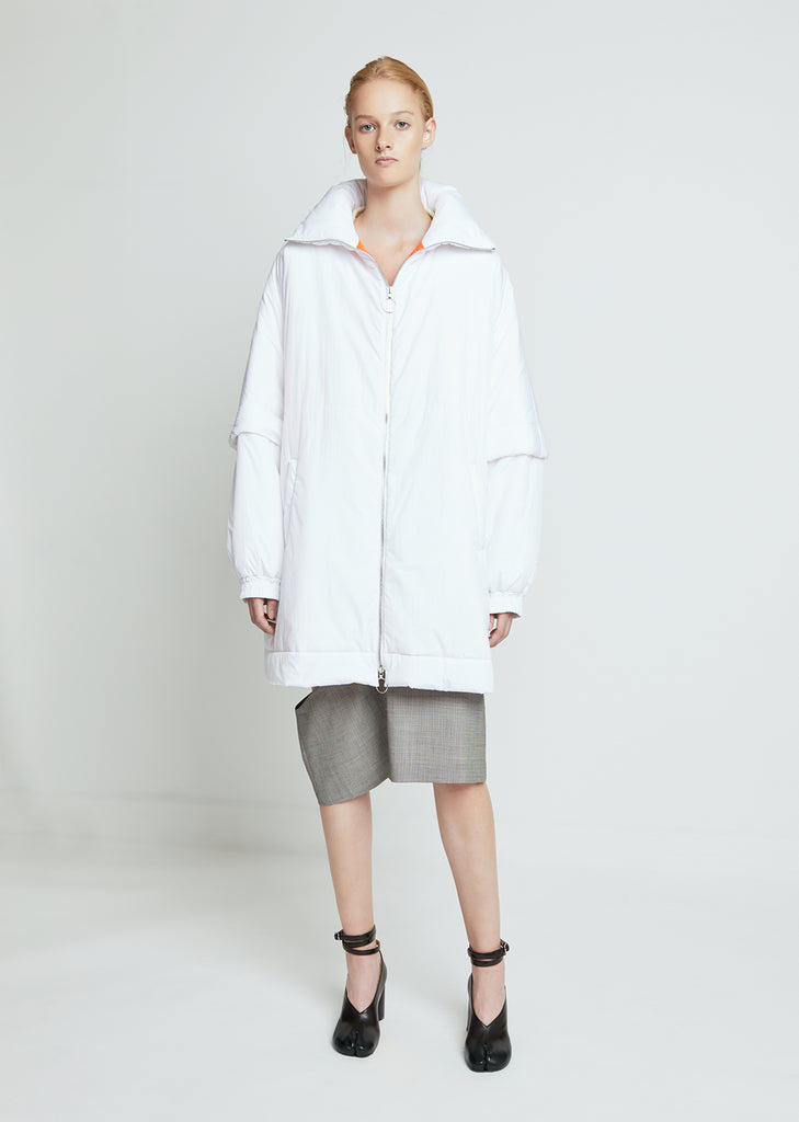 Water Repellent Nylon Coat with Contrast Lining
