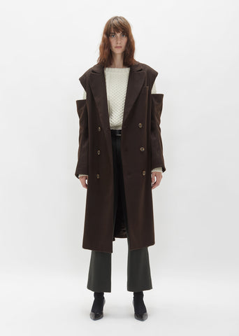 Cut Out Wool Overcoat