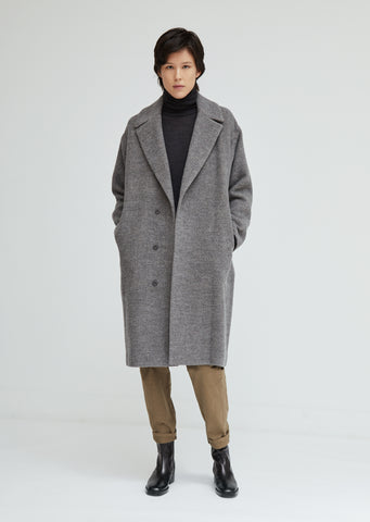 Wool Single Breasted Cocoon Coat