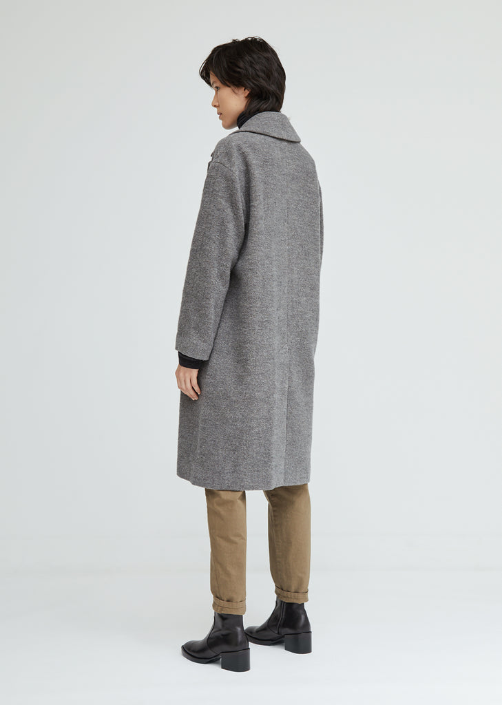 Wool Single Breasted Cocoon Coat