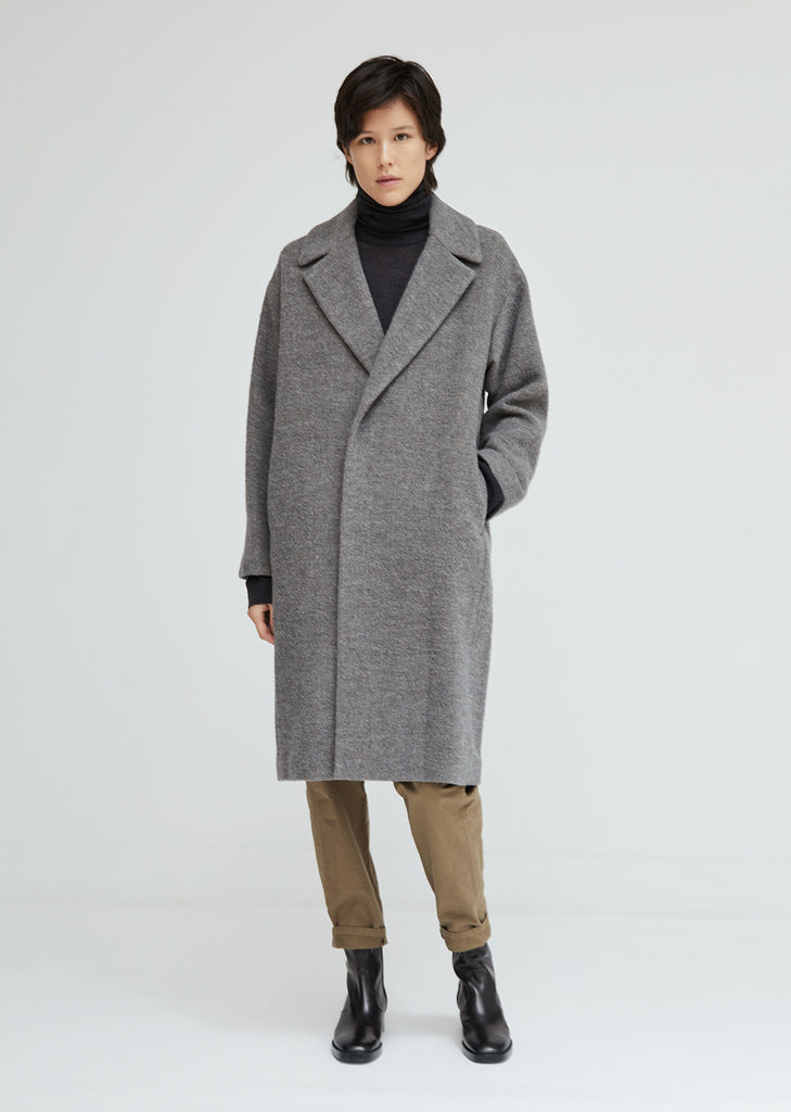 Wool Single Breasted Cocoon Coat