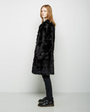 Shearling Coat with Bauble Buttons