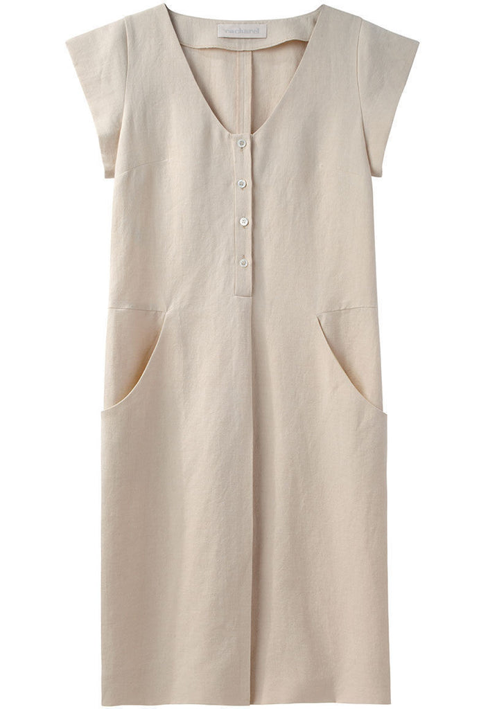 Cap Sleeve Linen Dress