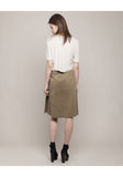 Gabardine Pleat Skirt