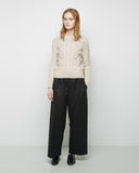 Cropped Wide Leg Flannel Pant
