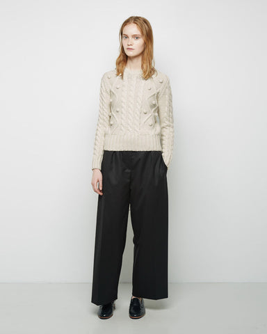 Cropped Wide Leg Flannel Pant