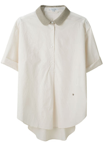 Poplin Tunic w/ Linen Collar
