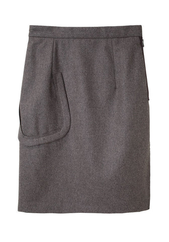 Side Zip Wool Skirt