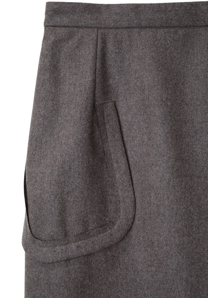 Side Zip Wool Skirt
