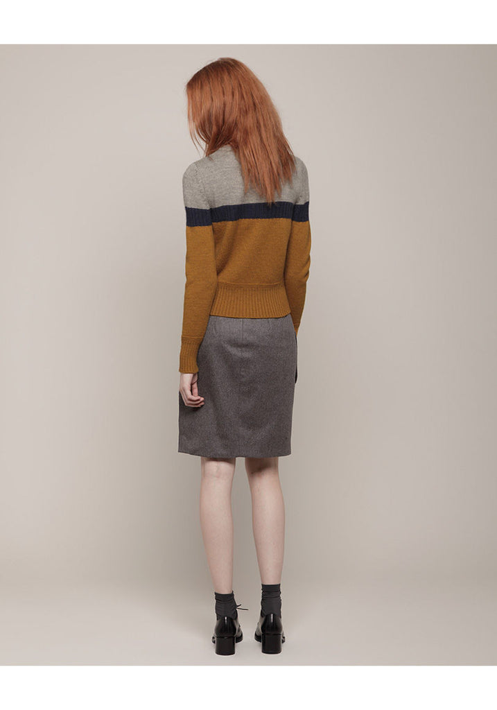 Side Zip Wool Skirt
