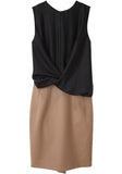 Sleeveless Bi-Fabric Dress