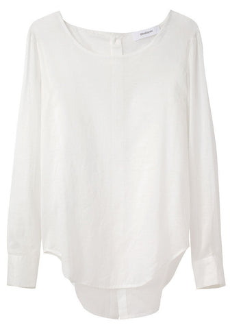 Sheer Button Back Blouse