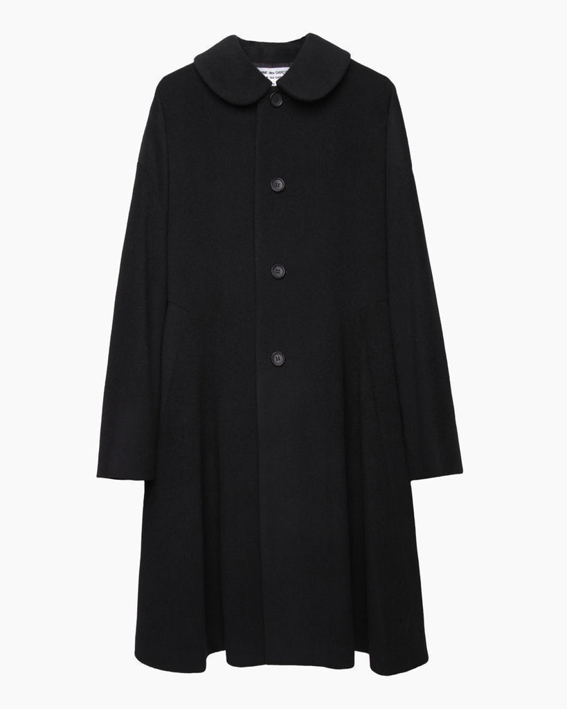 Round Collar Relaxed Wool Coat